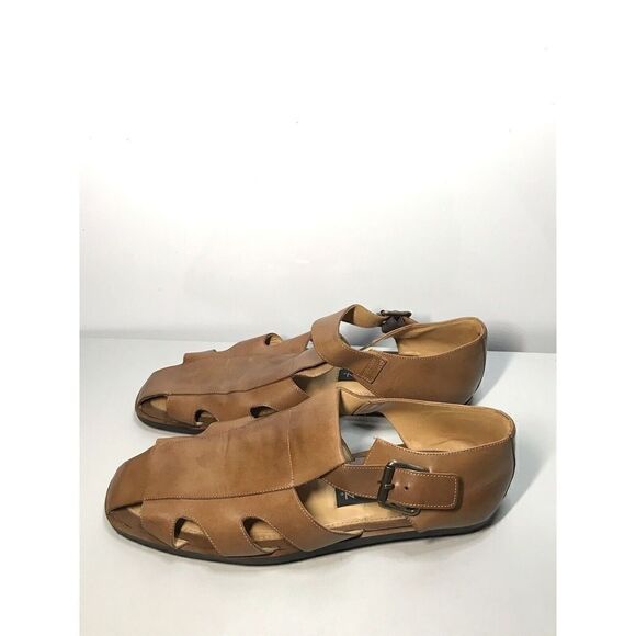 Mezlan Collins Brown Leather Adjustable Buckle Fisherman Sandals Shoes Men 10 US - Picture 7 of 11